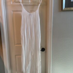 White flowy lined 100% silk dress